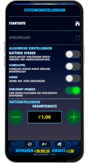 Systemeinstellungen-Menü